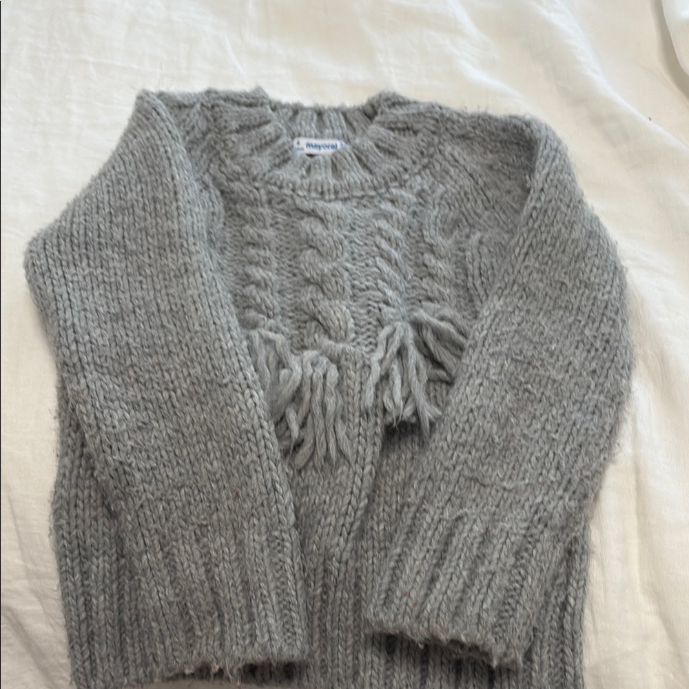 Mayoral Gray Cable Knit Sweater